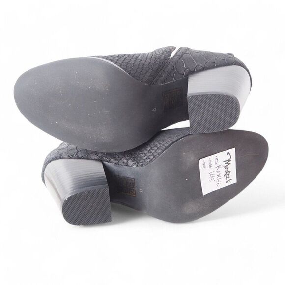 Jeffrey Campbell Rosalee Suede Snake Ankle Booties Black Women's 6M - Picture 8 of 10